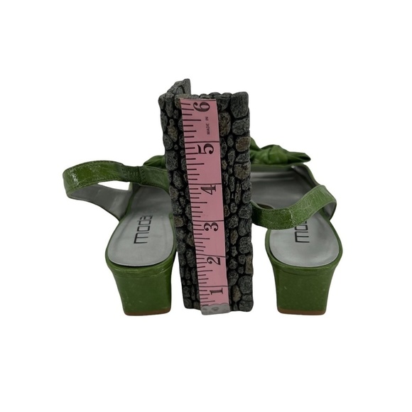 Moda Spana Green Slingback Square Peep Toe Heels Size 6 1/2 Women’s - Picture 6 of 7
